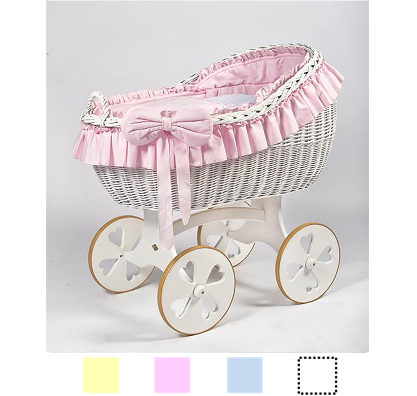 Mj Mark High Back Wicker Crib White