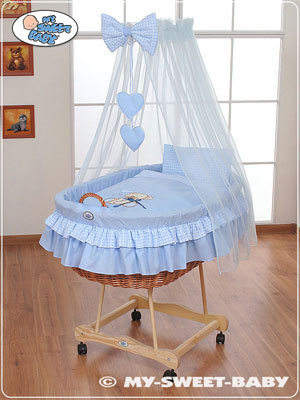 My Sweet Baby Drape Crib Blue Bear With Bow