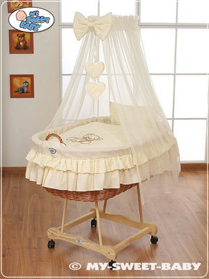 My Sweet Baby Drape Crib Cream Bear With Bow