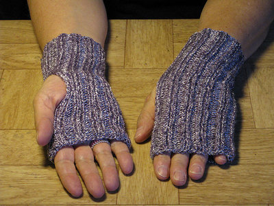 Knit Purple-Silver Finger-less Gloves/Hand Warmers Knit Purple-Silver Finger-less Gloves/Hand Warmers