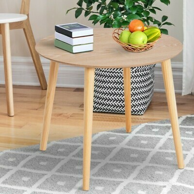 Beistelltisch Couchtisch Holz Tisch Nachttisch rund 44 x 39,5 x 39,5 cm schwarz