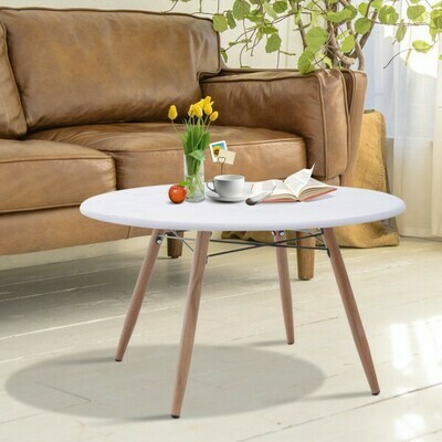 Beistelltisch Couchtisch Holz Tisch Nachttisch rund 44 x 39,5 x 39,5 cm schwarz