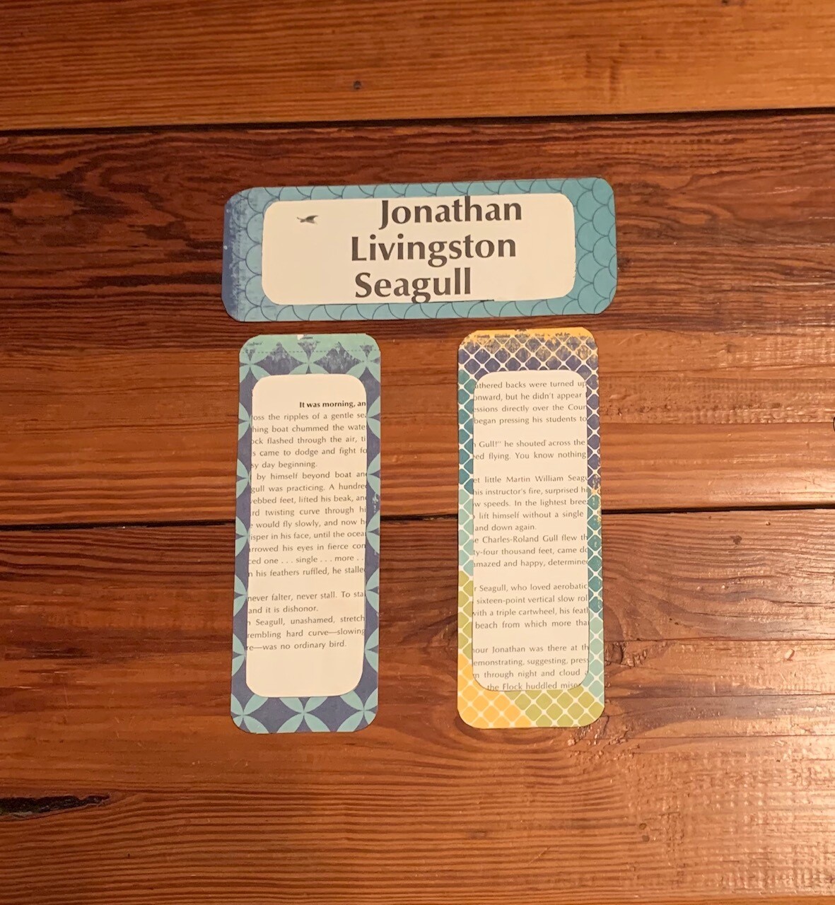 Jonathan Livingston Seagull 3 upcycled bookmarks Jonathan Livingston Seagull 3 upcycled bookmarks