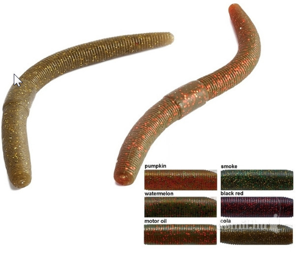 wacky worm 5 inch 10 per pack 5 colours