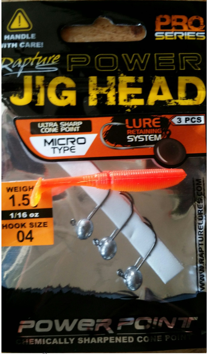 Micro jig heads for small soft plastics with retaining barbs 3 per pack