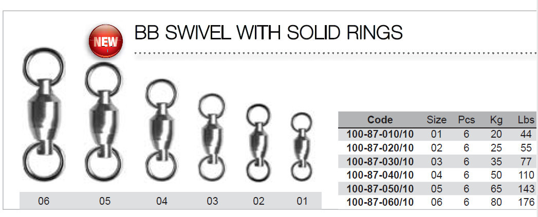 Ball bearing swivels with solid rings 00331