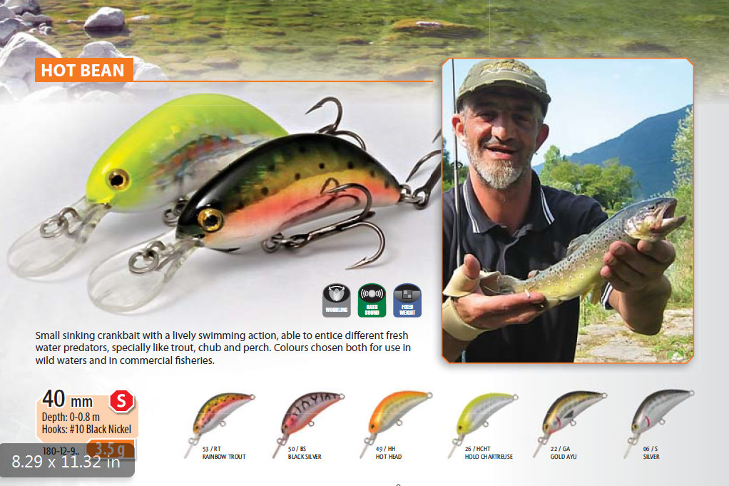 Hot Bean light lure fishing wobbler 40mm 3.5g