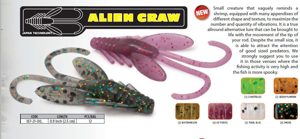Alien Craw . 0.9 inch 12 pcs 00375