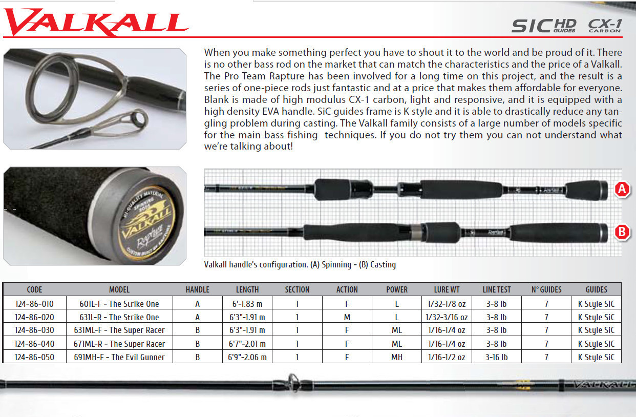 VALKALL VKS THE STRIKE ONE amazing one peice UL rods 1g - 7g sale 00380