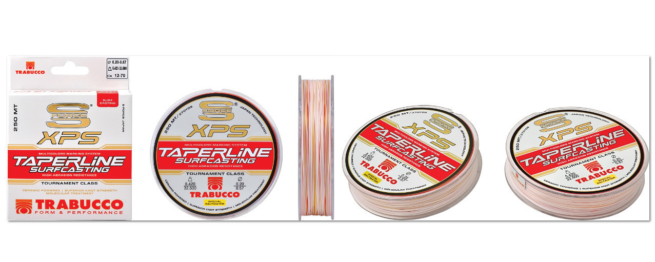 XPS TAPERED LINE for surf casting 10 lb to 45lb to 18lb to 70lb available.