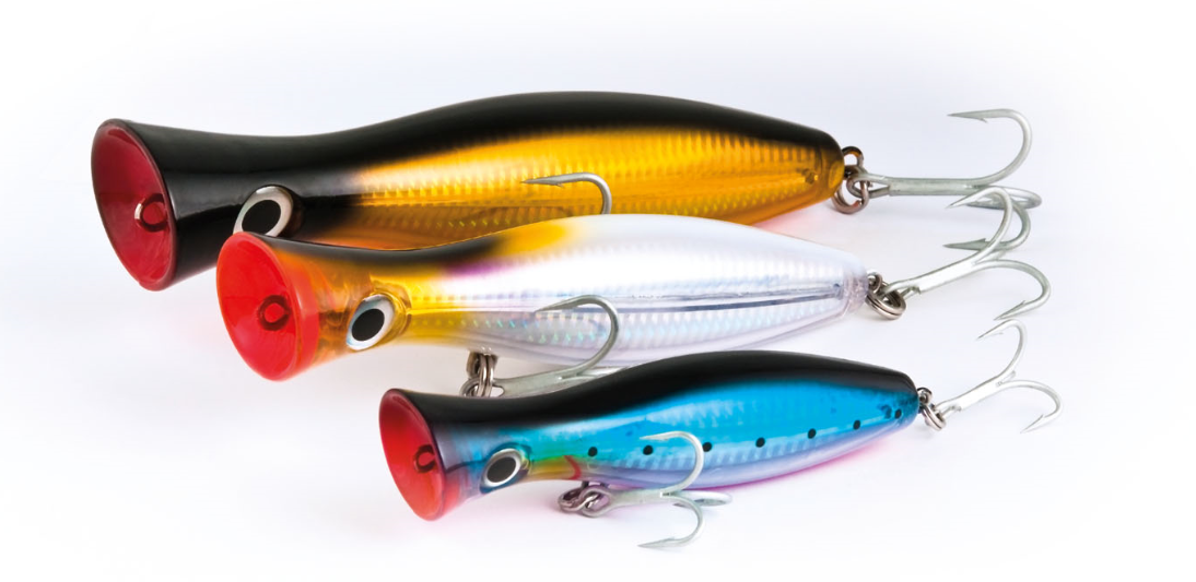 Raiden Pop . 200m 155g. 160m 90g versions , Gt special poppers 6 colours 00411