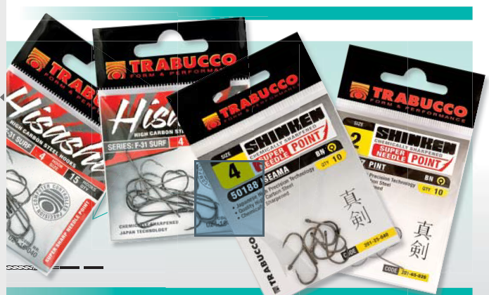 Hooks Shinken Pint 53117 Trabucco Surfcasting 10 pcs sizes 2 to 8