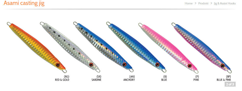 Asami casting jigs 60g silver and anchovy , very strong hooks