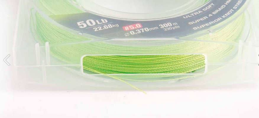 Dynatex X4 HMPE Braid for Ultralight lure fishing . lime yellow .063 to .185 available