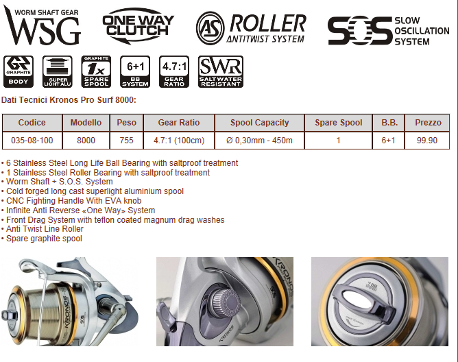 Kronos Pro Surf 8000 salt water protected. very reliable