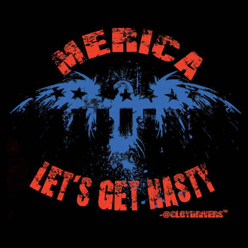 Winter Clearance T-Shirt - Merica. Let's Get Nasty (Black)