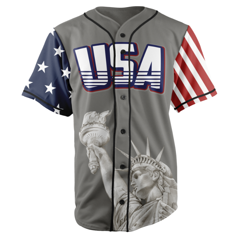 GH Baseball Jersey - USA #1 (Grey)
