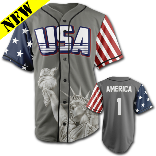 GH Baseball Jersey - USA #1 (Grey) J-LEGA1-1CR