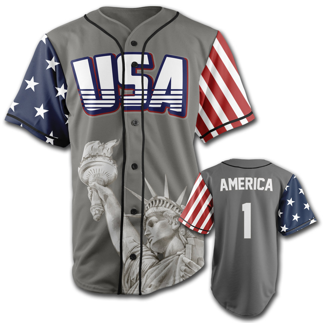 GH Baseball Jersey - USA #1 (Grey)