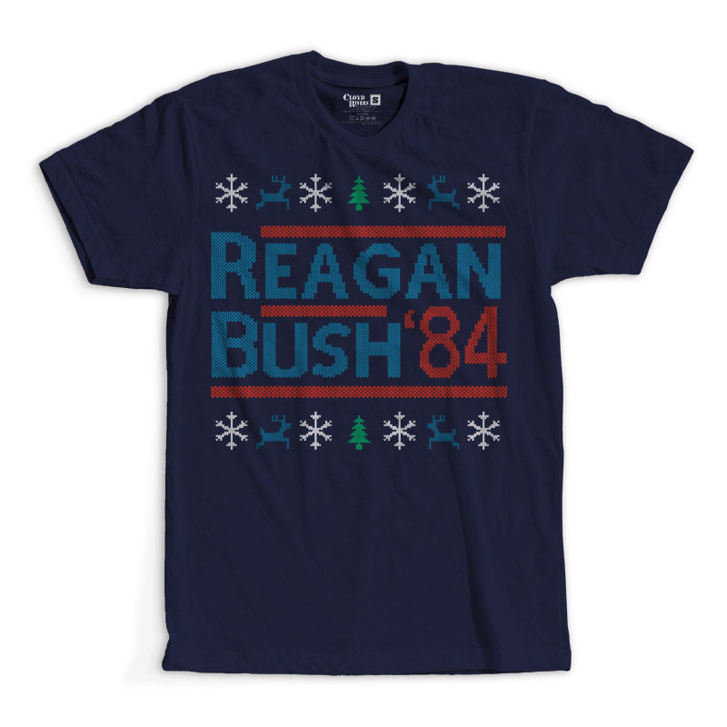 T-Shirt - Christmas Sweater - Reagan Bush '84