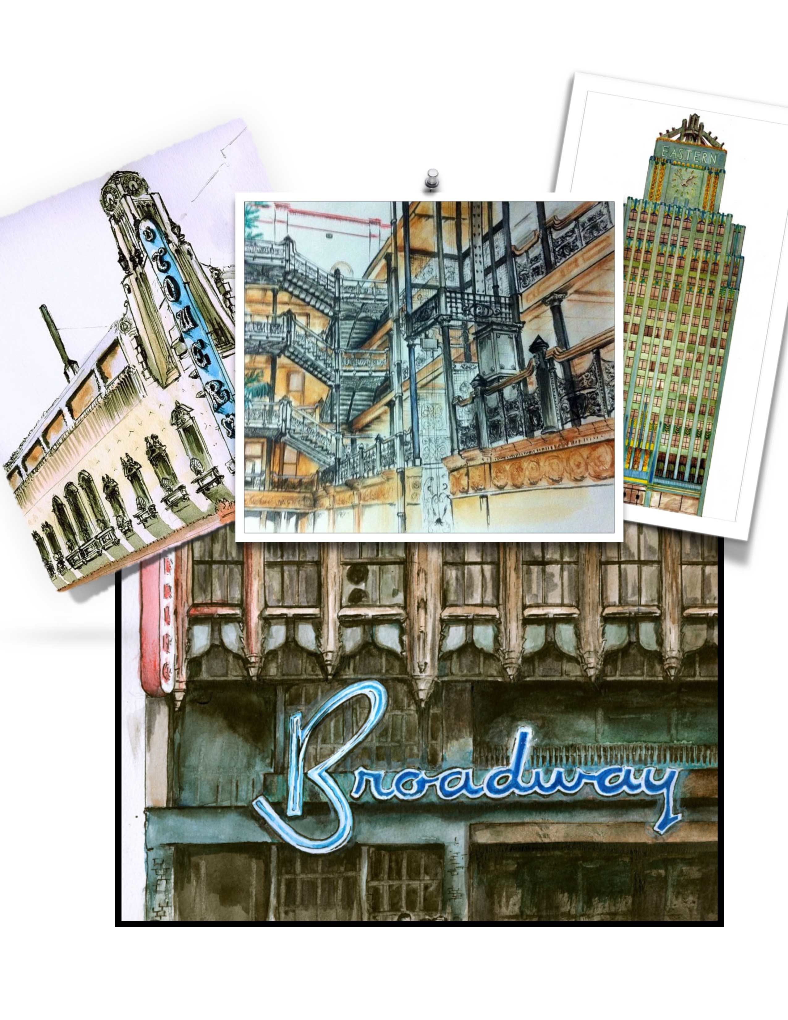 New Book - Illustrated tour of Broadway in downtown Los Angeles 00002