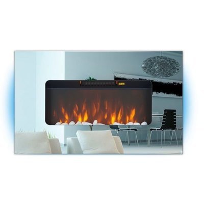 Moa Elektrische wand sfeerhaard, Mirror met ambiente verlichting Moa Elektrische wand sfeerhaard, Mirror met ambiente verlichting