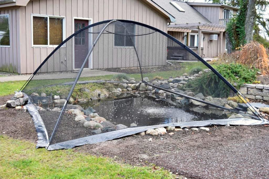 Deluxe Pond Cover Tent 8' x 10' Netting Leaf and Predator Pond Netting Pond Products