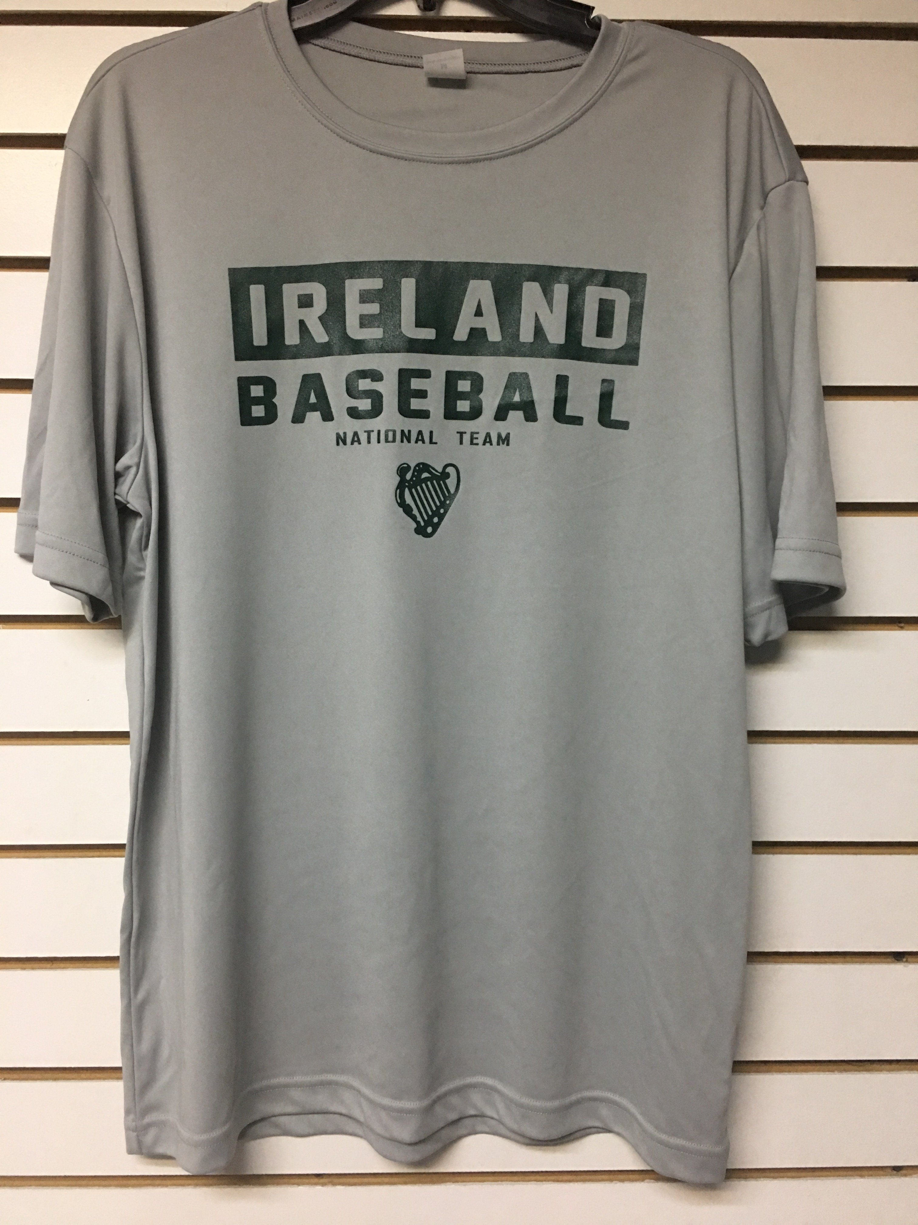 Gray Ireland Baseball Dri Fit Shirt by Sportek 00006