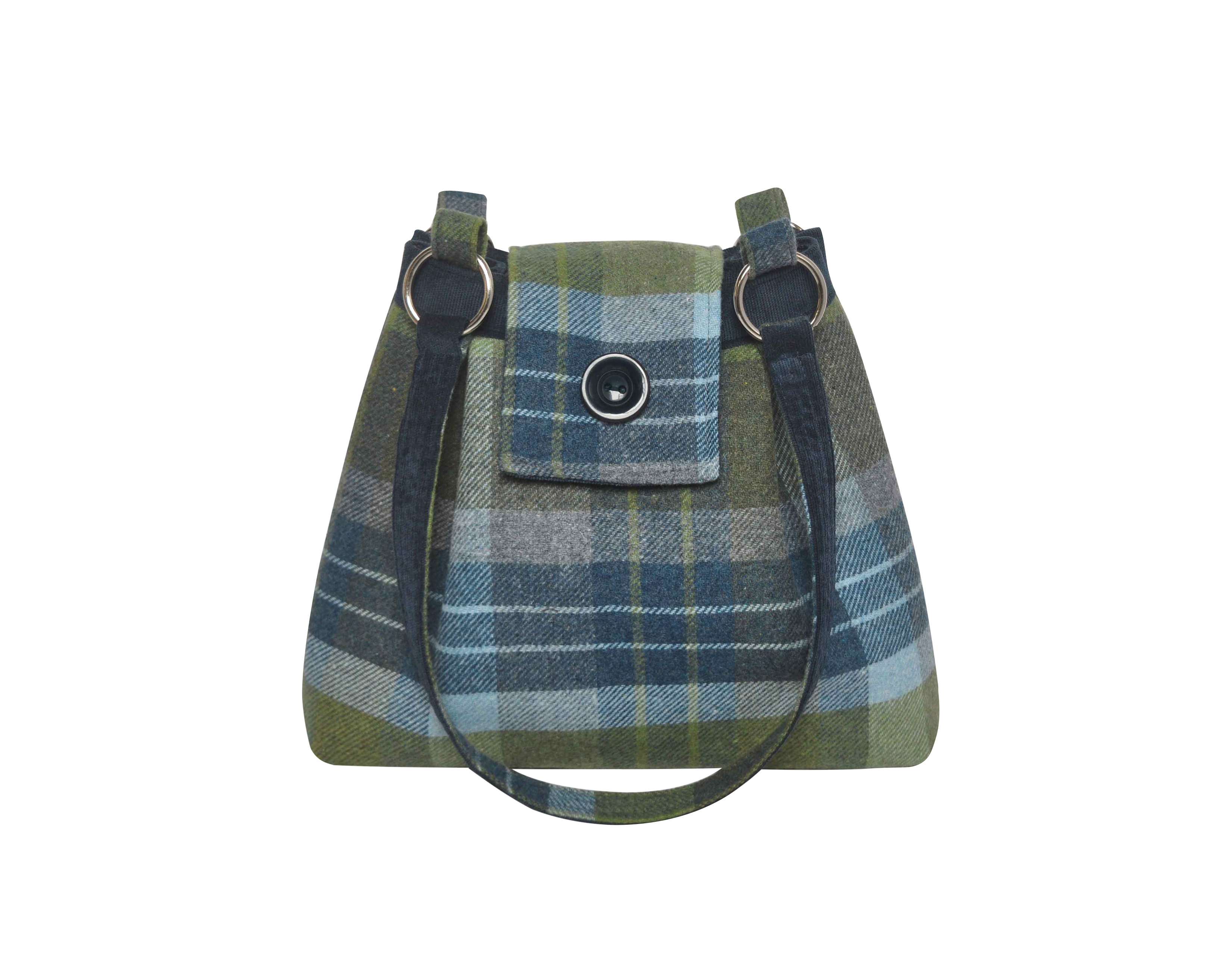 Coastal Blue Ava Tweed Handbag from Earth Squared T19AVACB