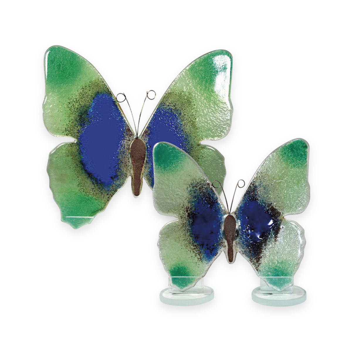 Nobile Glass Fused Glass Butterfly Blue/Green Large Nobile Glass Fused Glass Butterfly Blue/Green Large
