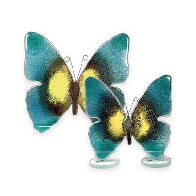 Nobile Glass Fused Glass Butterfly Teal Small Nobile Glass Fused Glass Butterfly Teal Small