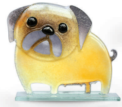 Nobile Fused Glass Pug Fawn - Small Nobile Fused Glass Pug Fawn - Small