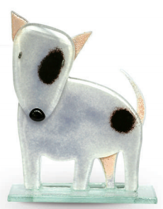 Nobile Fused Glass Bull Terrier Charcoal Nobile Fused Glass Bull Terrier Charcoal
