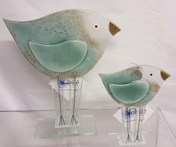 Nobile Glass Fused Glass Bird Teal Small 1552-16