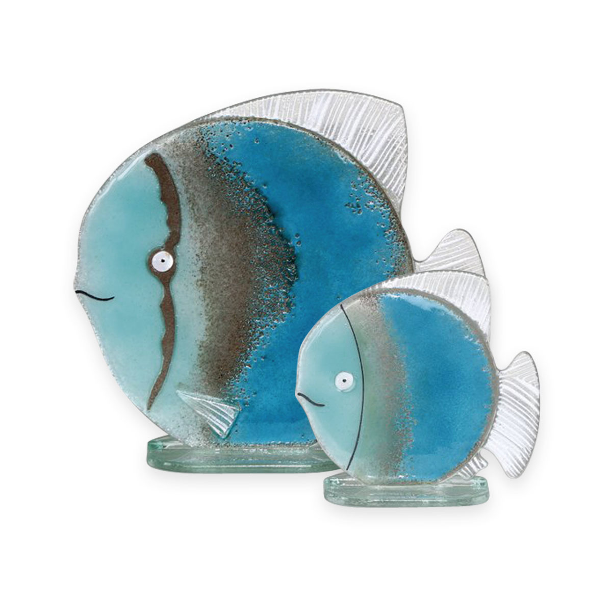 Nobile Glass Fused Glass Fish Blue Large 1535-16