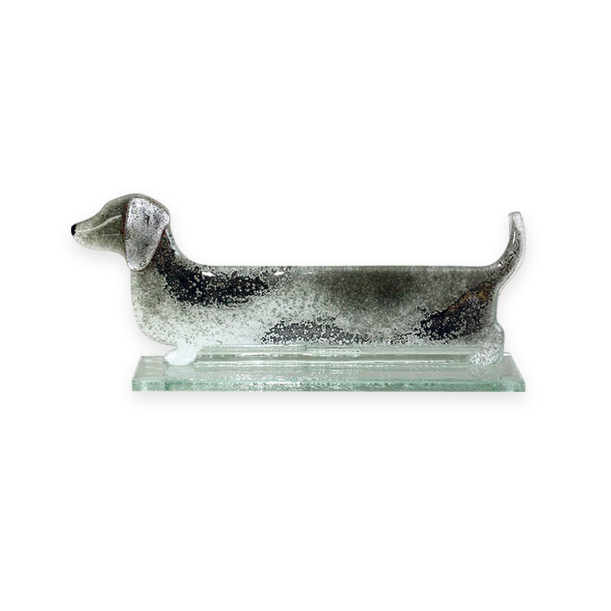 Nobile Glass Fused Sausage Dog Grey 701-12