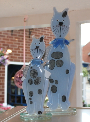 Nobile Glass Fused Glass Kitten Blue Small Nobile Glass Fused Glass Kitten Blue Small