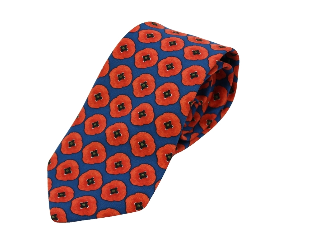 Remembrance Poppy- Silk Tie by Fox & Chave 276