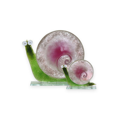 Nobile Glass Fused Glass Snail Pink Large Nobile Glass Fused Glass Snail Pink Large