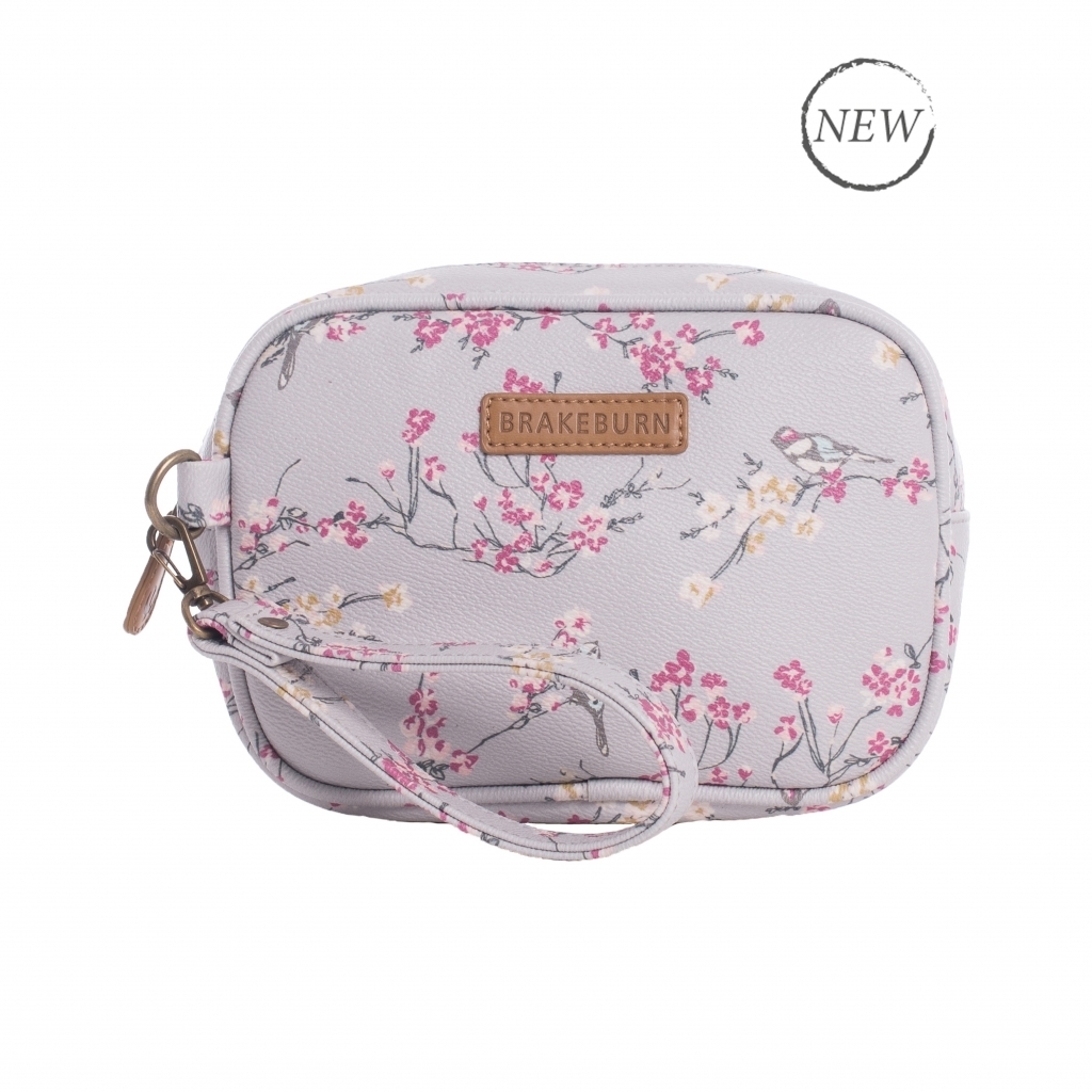 Brakeburn Bird Blossom Small Wash Bag - Grey BBLBAG001367S17