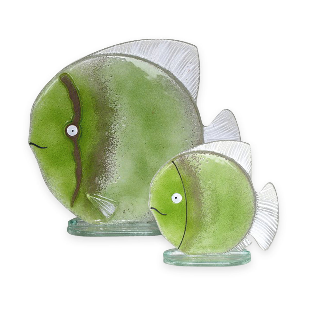 Nobile Glass Fused Glass Fish Green Large 1534-16