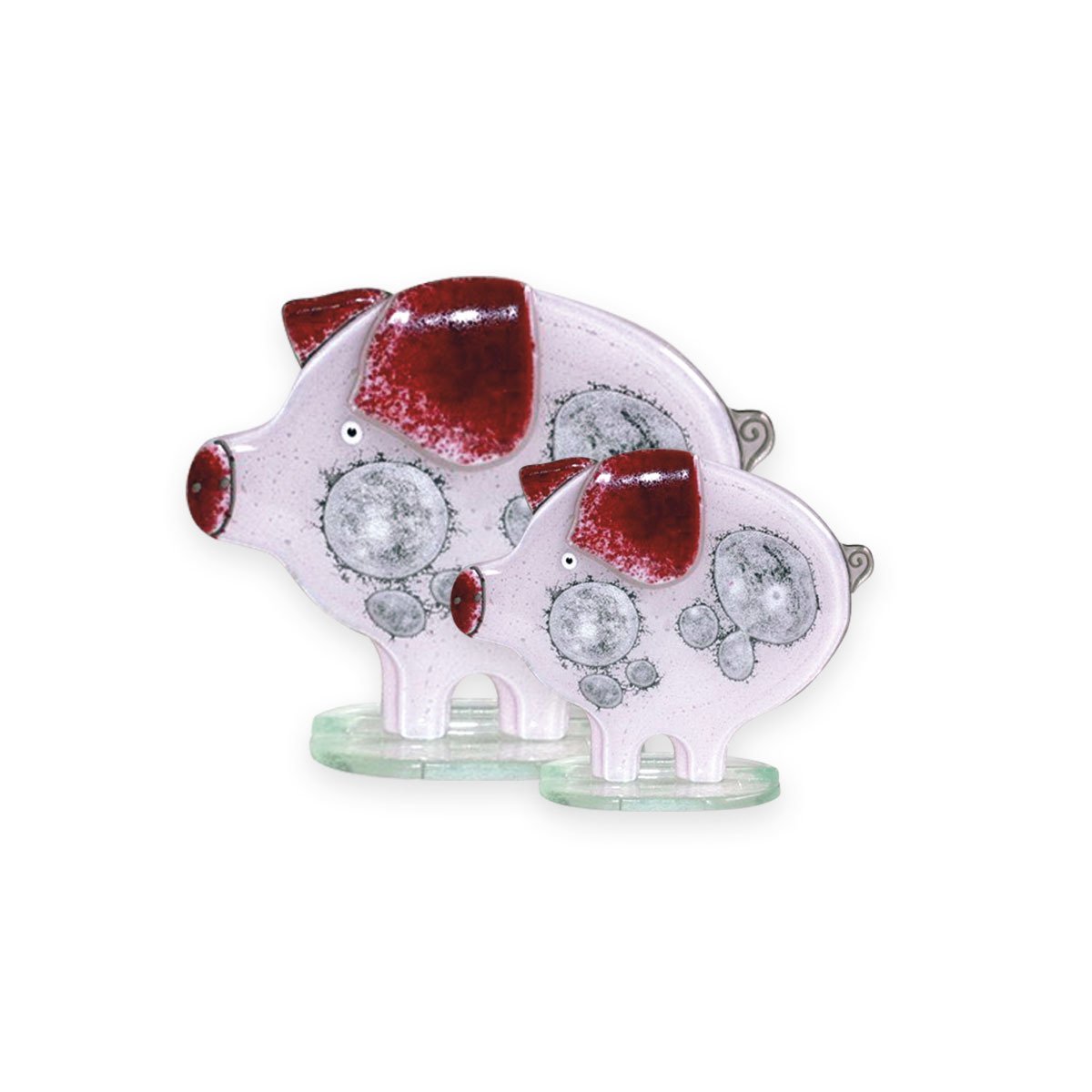 Nobile Fused Glass Pig- Pink Large Nobile Fused Glass Pig- Pink Large