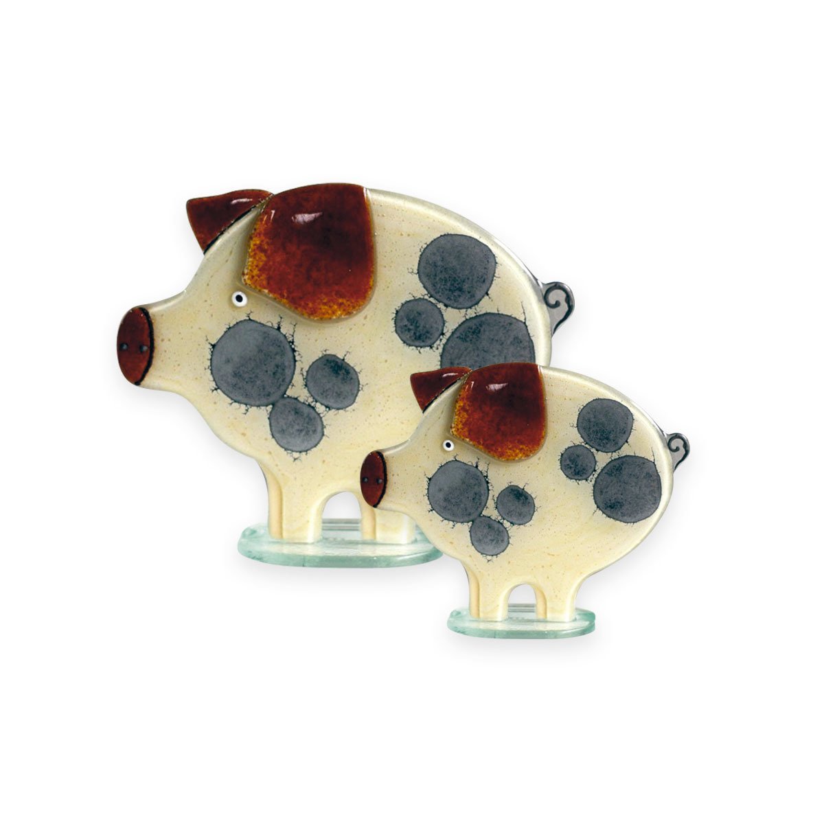 Nobile Fused Glass Pig- Honey Small Nobile Fused Glass Pig- Honey Small