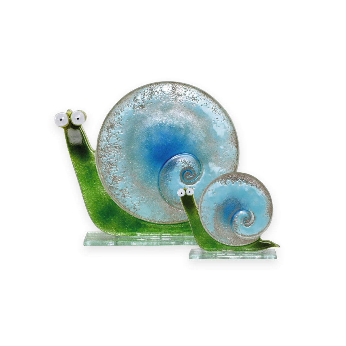 Nobile Glass Fused Glass Snail Ocean Blue Large 1556-16