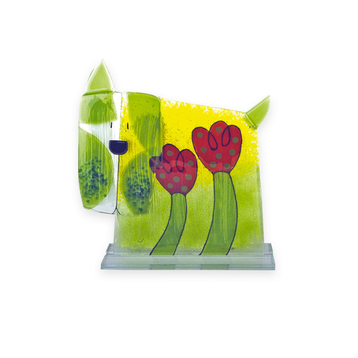 Nobile Fused Glass Dog - Flower 223-N10