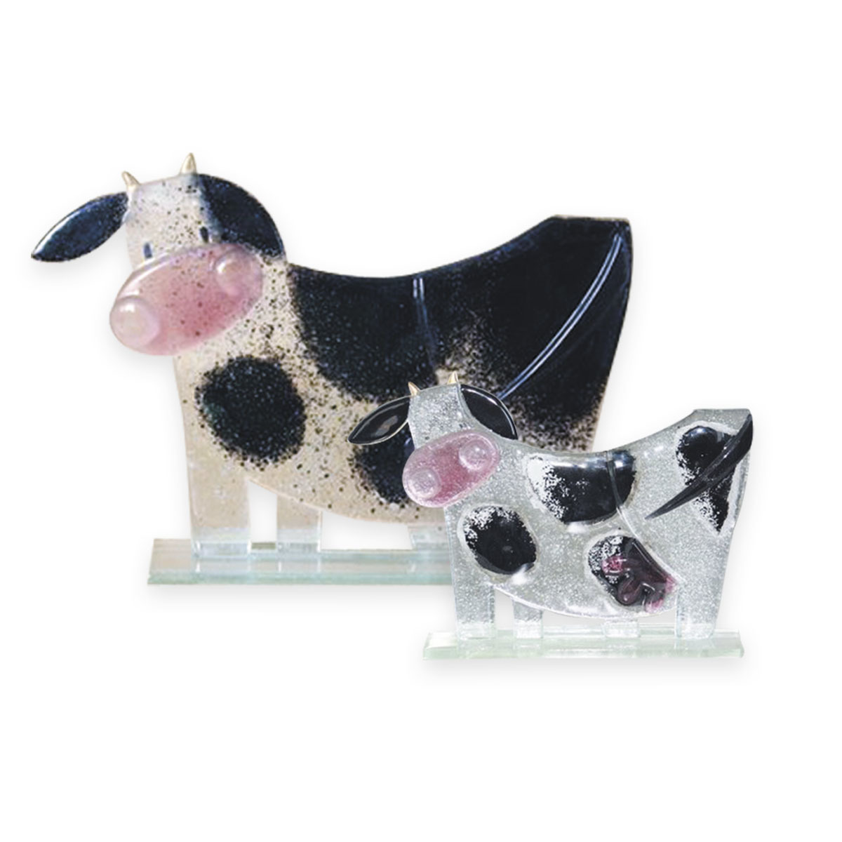 Nobile Fused Glass Moo Moo Black large 410L