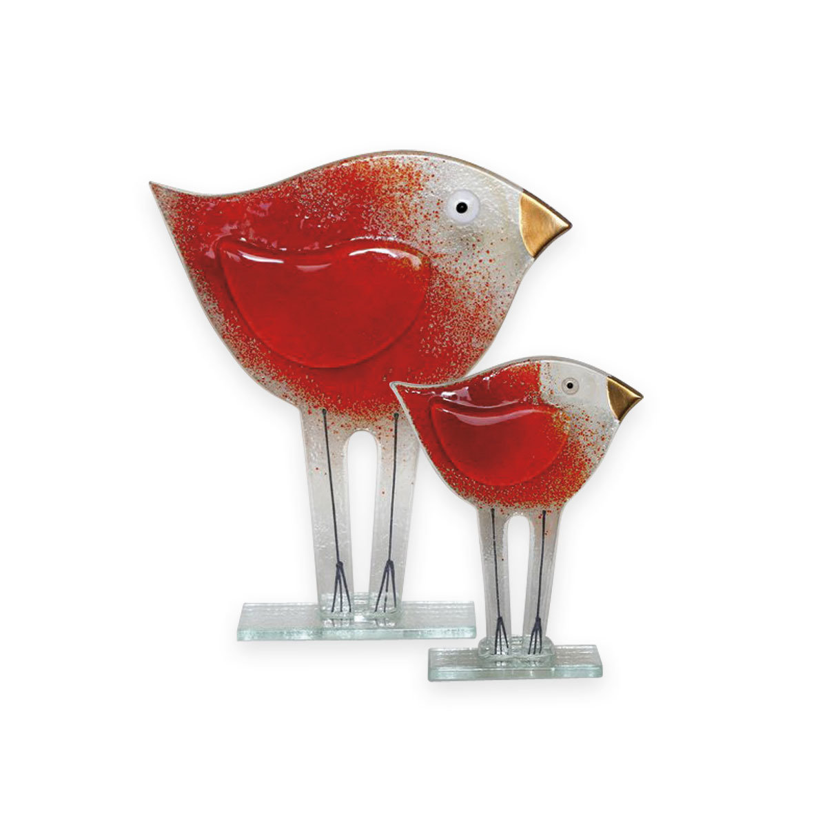Nobile Glass Fused Glass Bird Rosso Small Nobile Glass Fused Glass Bird Rosso Small