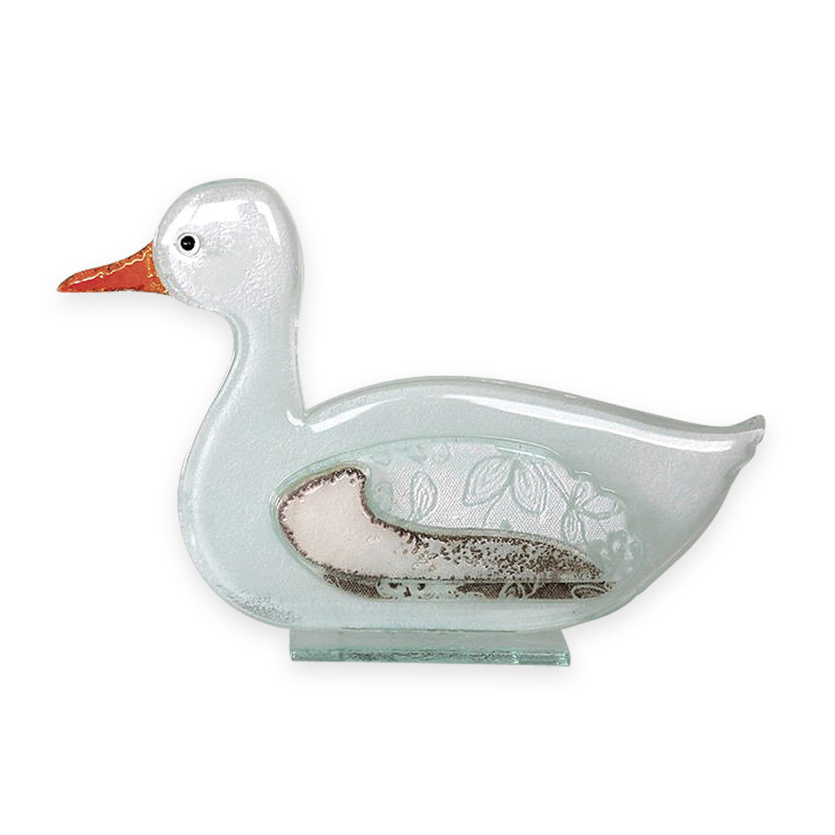 Nobile Glass Fused Glass White Duck Large 1702-17