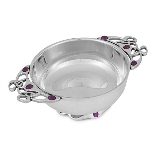 Quaich Bowl in Gothic Design with Pink Stone 2016 from A E Williams 60870