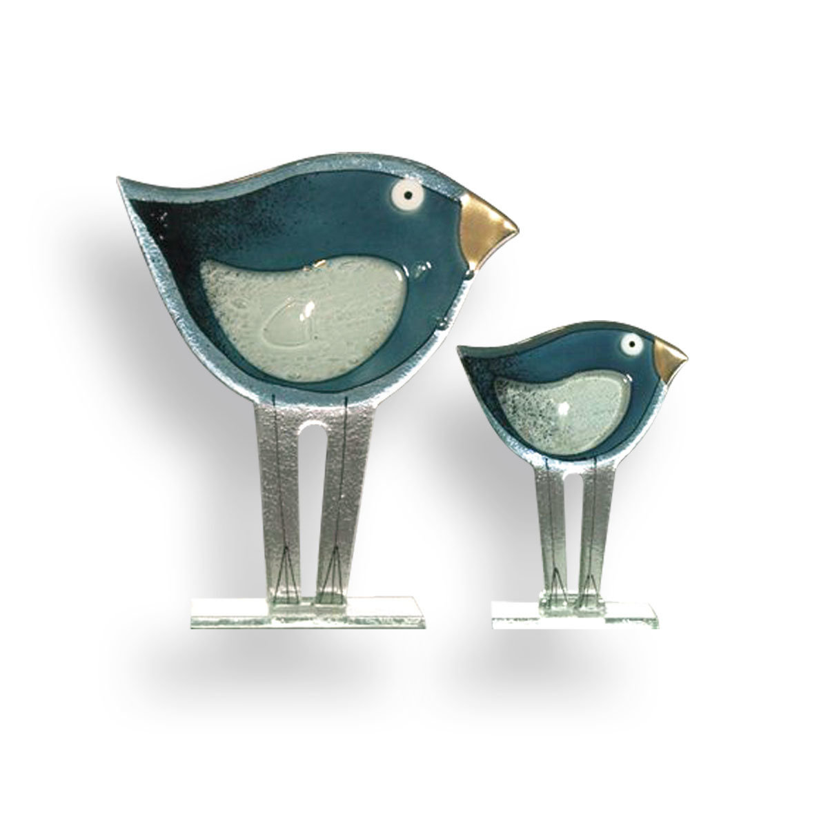 Nobile Glass Fused Glass Blue Bird Small 1324-15